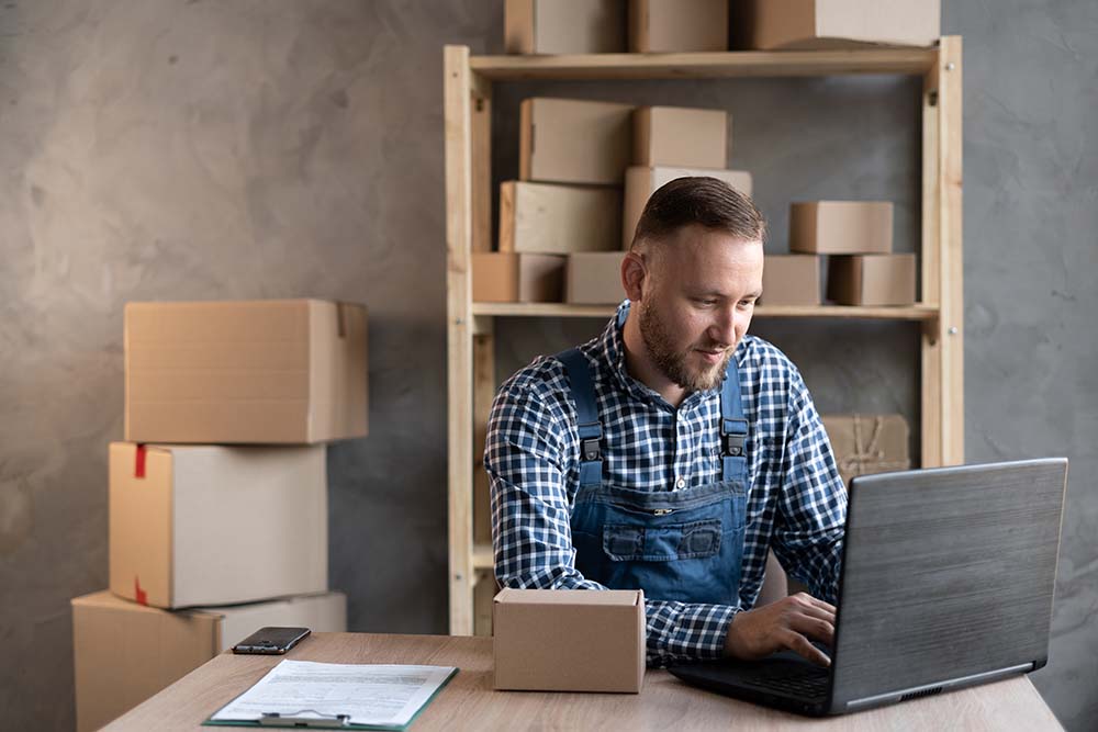 male business owner fulfilling orders